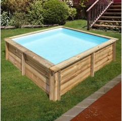 Piscina de madera City Gre cuadrada