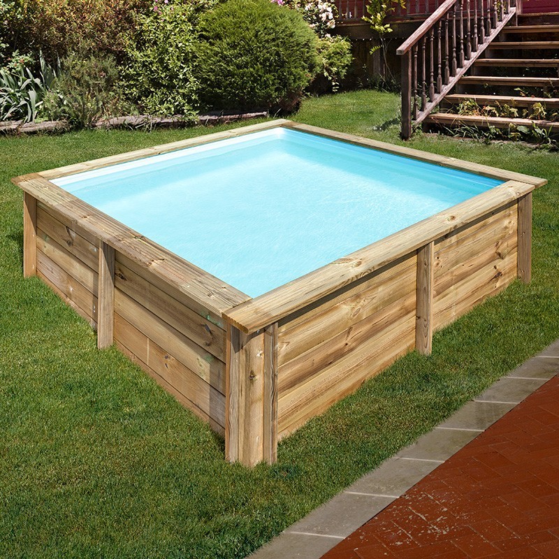 Piscina de madera City Gre cuadrada