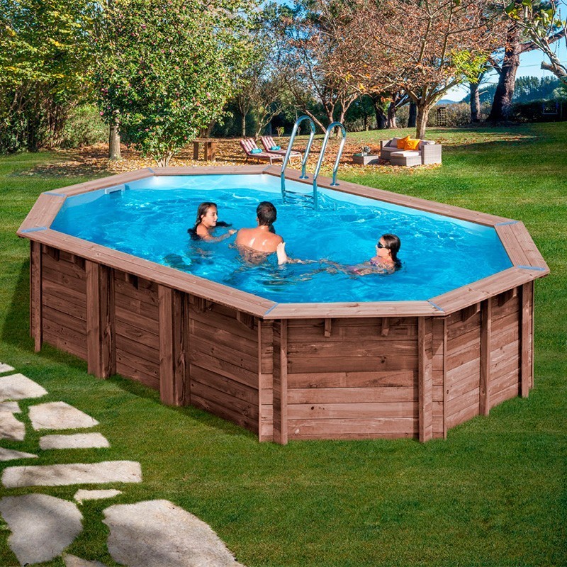 Piscina de madera Gre Macadamia ovalada