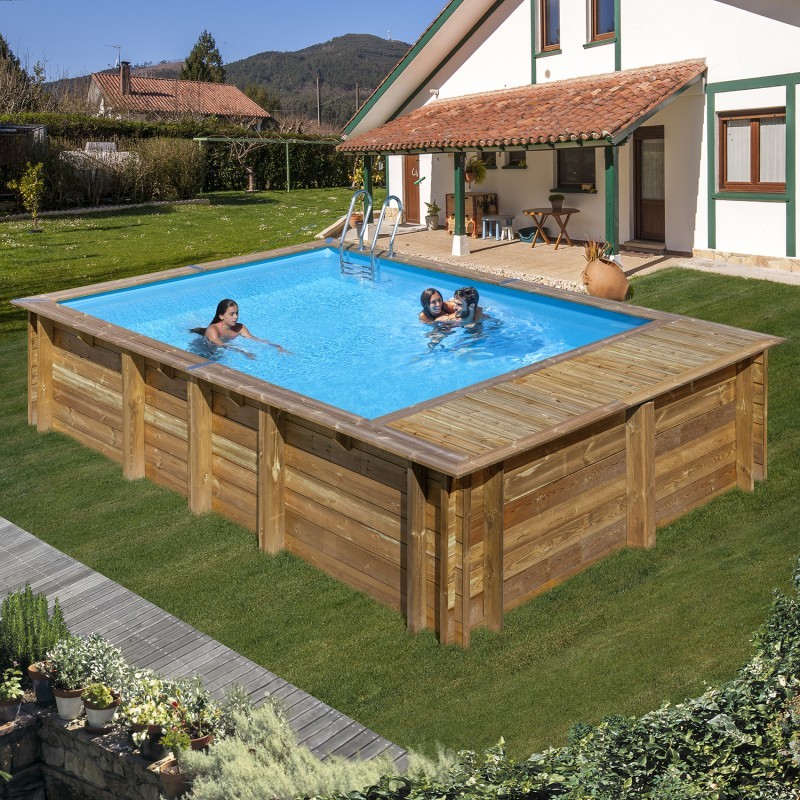 Piscina desmontable ovalada madera de 5,5 x 3,7m - Todo piscinas
