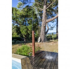 Ducha solar 9 litros PVC imitación madera Gre AR1009W - Pool Spas Online