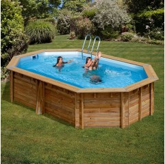 Piscina de madera Gre Cannelle ovalada