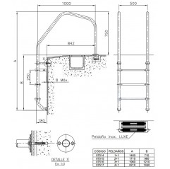 Escalera Modelo 1000 para rebosadero