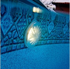 Conjunto focos proyectores LED piscina desmontable Gre con mando PLED2