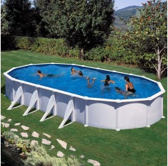 Piscina desmontable Gre Atlantis ovalada acero chapa blanca